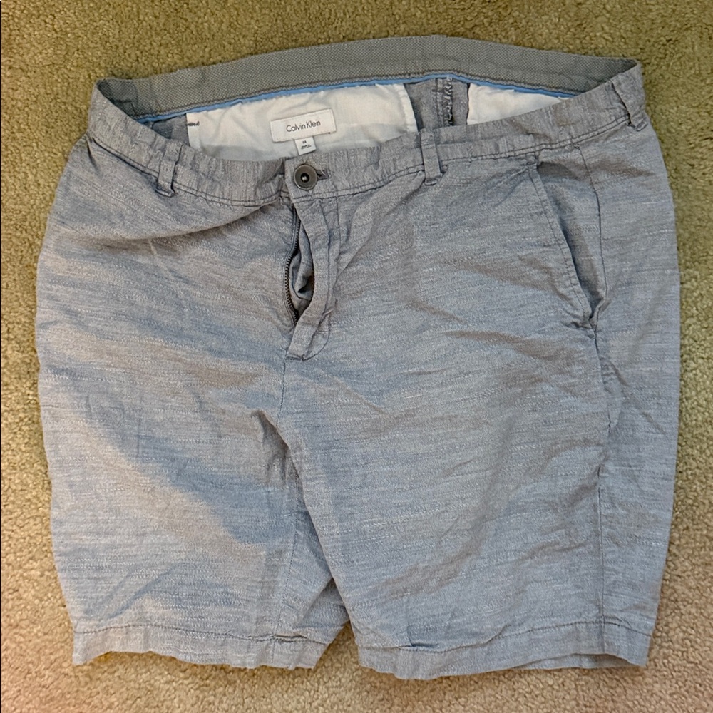 Calvin Klein Men's Light Gray Flat Front Shorts